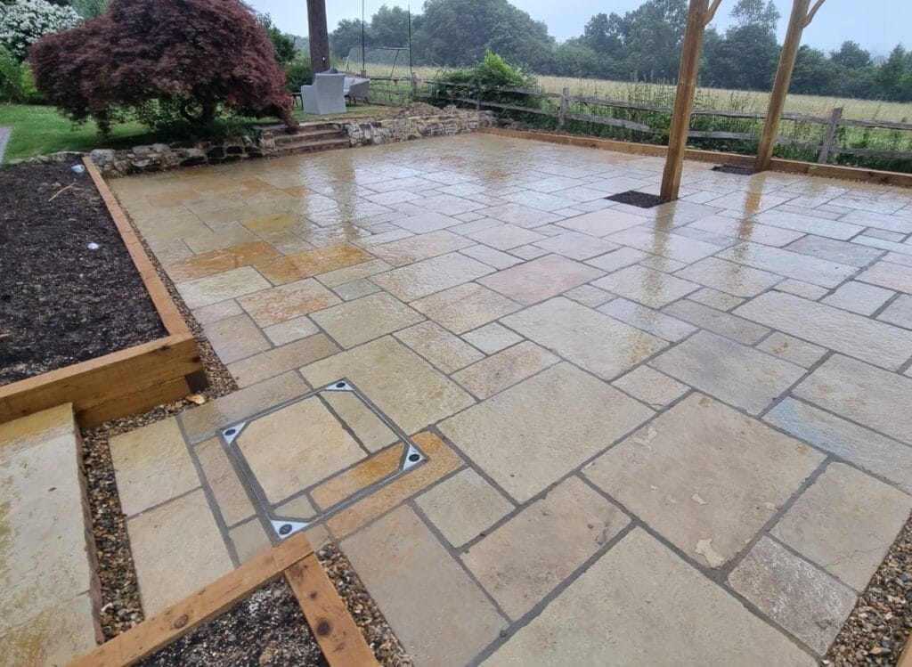 hard landscaping in winter